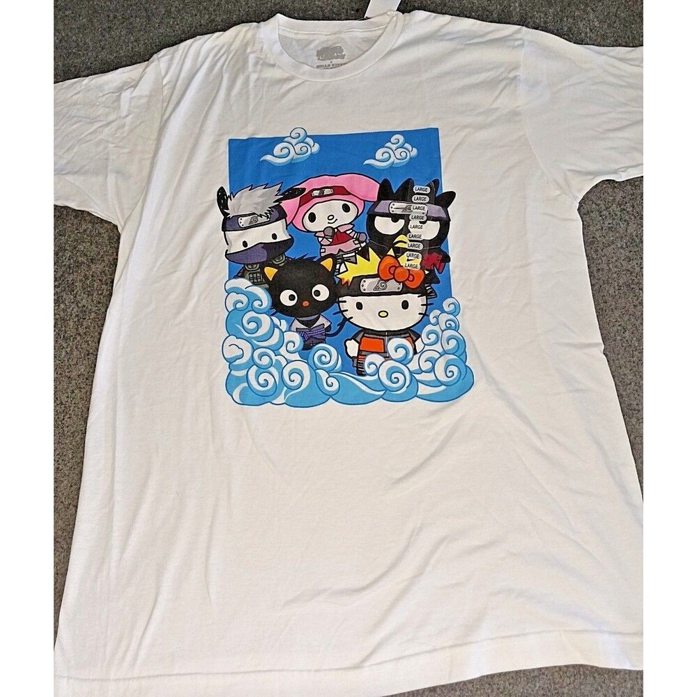 Naruto Shippuden x Hello Kitty And Friends Cloud Group Short Sleeve T-Shirt NWT